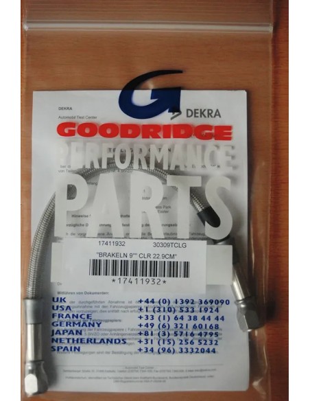 GOODRIDGE Brems- & Kupplungsleitungen - BRAKELN 9 CLR 22.9CM