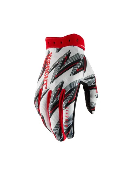 100% Handschuhe - GLOVES RIDEFIT WHITE/RED - 2XL