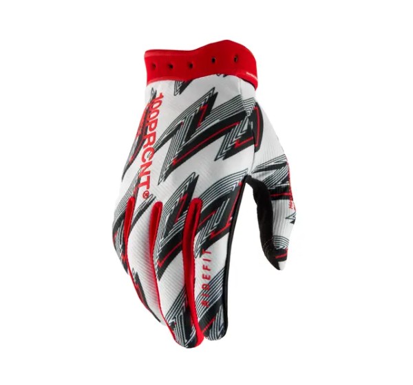 100% Handschuhe - GLOVES RIDEFIT WHITE/RED - 2XL