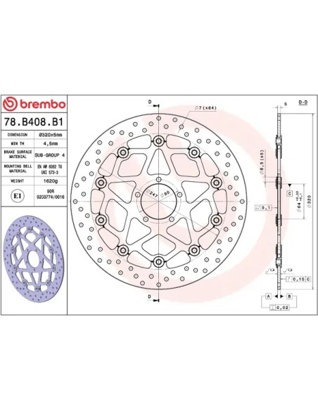 BREMBO Bremsscheiben - Detailansicht