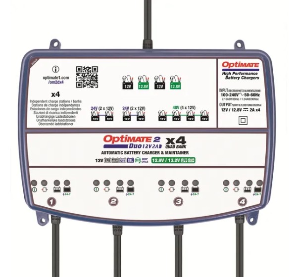 TECMATE Ladegeräte - OPTIMATE 2 DUO 4-BANKS