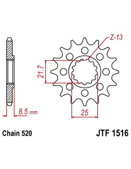 JT SPROCKETS Ritzel & Kettenräder - Detailansicht