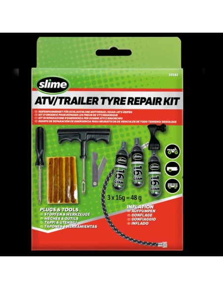 SLIME Montagematerial & Zubehör - TYRE PLUG KIT WITH CO2 CARTRID