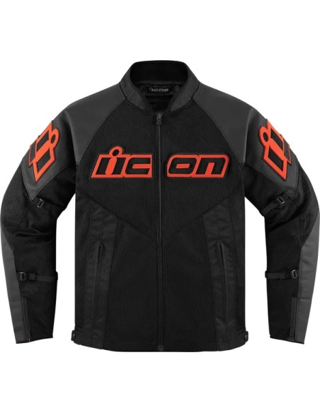 ICON Jacken - JACKET MESH AF LEATHER CE RED