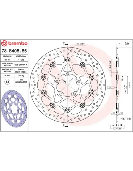 BREMBO Bremsscheiben - Detailansicht