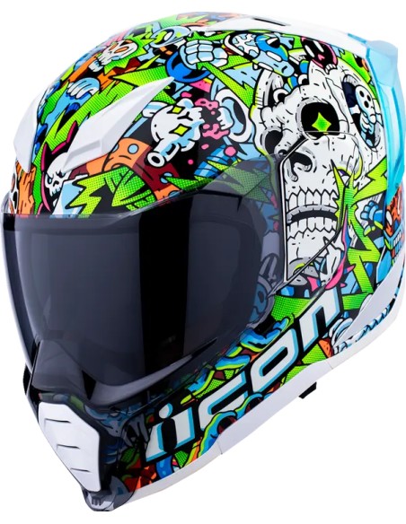 ICON Integralhelm - HELMET ULTRAFLITE DOODLE 3 BLU