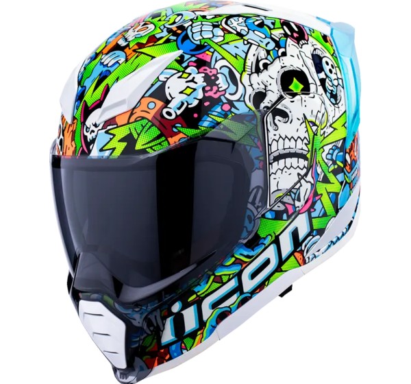 ICON Integralhelm - HELMET ULTRAFLITE DOODLE 3 BLU