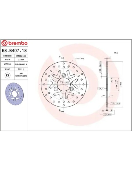BREMBO Bremsscheiben - Detailansicht