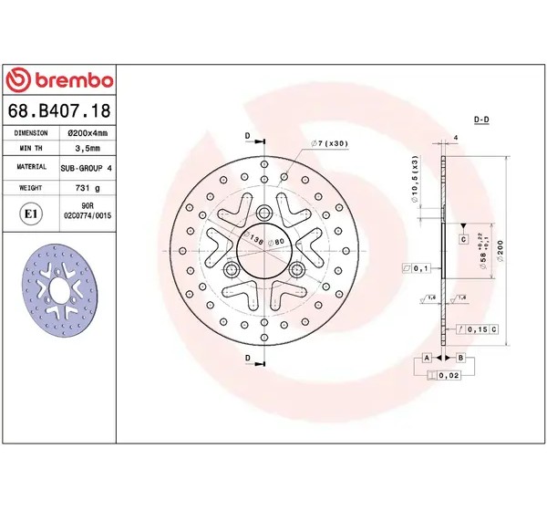 BREMBO Bremsscheiben - Detailansicht