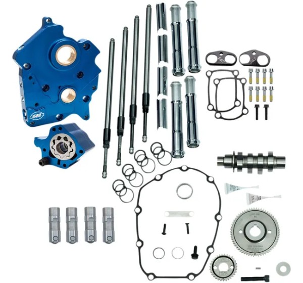 S&ampS CYCLE Ventilsteuerung - CAM CHEST KIT CHRM PUSH TUBES