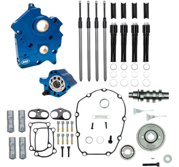S&ampS CYCLE Ventilsteuerung - CAM CHEST KIT BLK PUSH TUBES