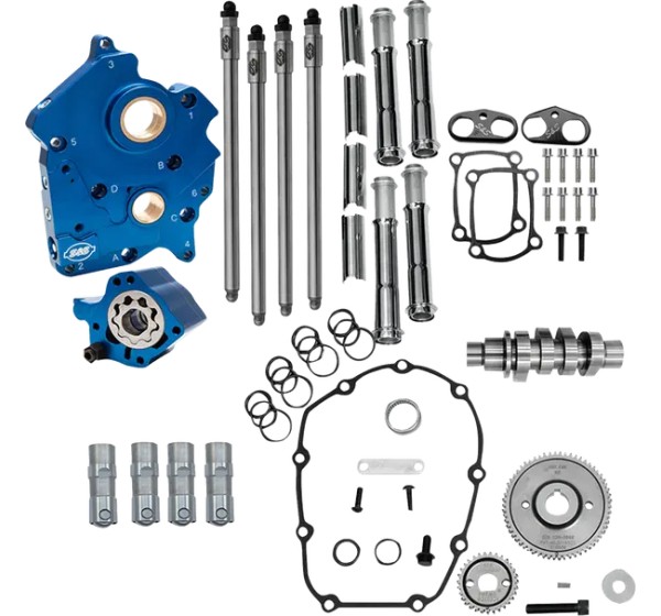 S&ampS CYCLE Ventilsteuerung - CAM CHEST KIT CHRM PUSH TUBES