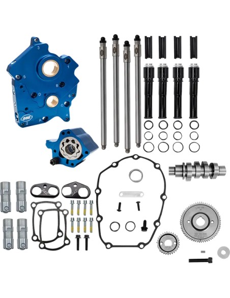 S&ampS CYCLE Ventilsteuerung - CAM CHEST KIT BLK PUSH TUBES