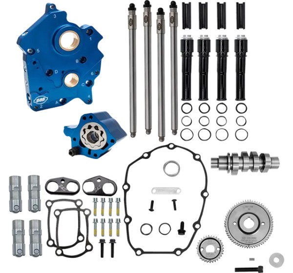 S&ampS CYCLE Ventilsteuerung - CAM CHEST KIT BLK PUSH TUBES