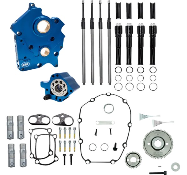 S&ampS CYCLE Ventilsteuerung - CAM CHEST KIT BLK PUSH TUBES N