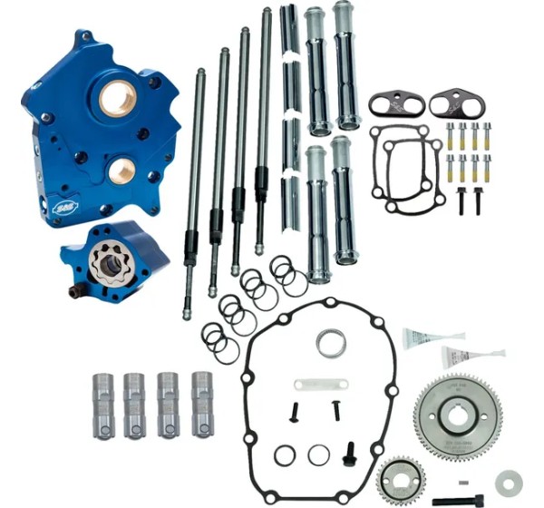 S&ampS CYCLE Ventilsteuerung - CAM CHEST KIT CHRM PUSH TUBES