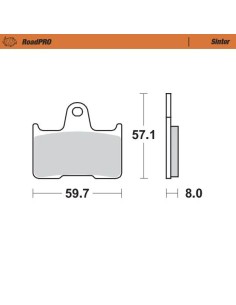 RoadPRO hinterer Sintermetall-Bremsbelag