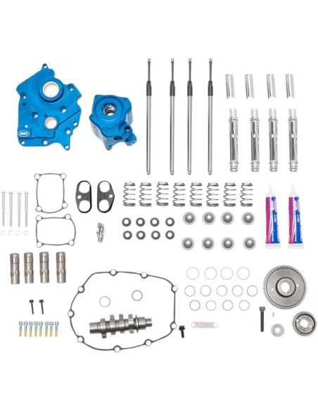 S&ampS CYCLE Ventilsteuerung - CAM CHEST KIT BLK PUSH TUBES