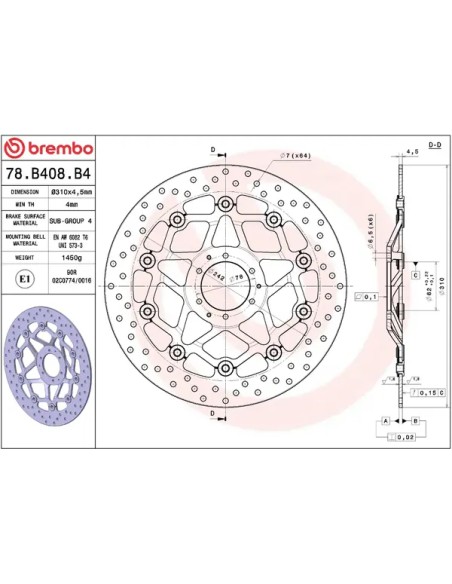 BREMBO Bremsscheiben - Detailansicht
