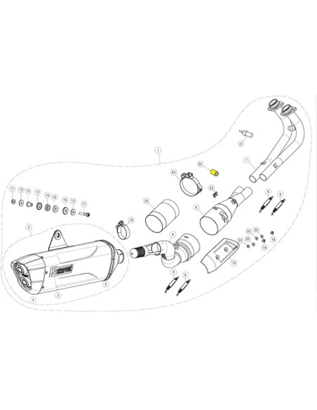 AKRAPOVIC Montagematerial & Zubehör für YAMAHA XP 560 T-Max ABS ab 2020