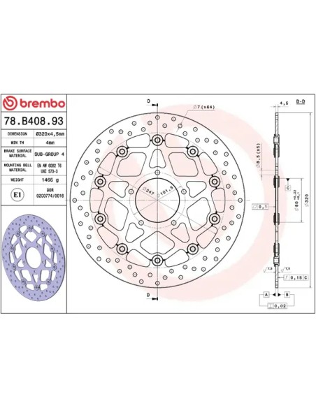 BREMBO Bremsscheiben - Detailansicht