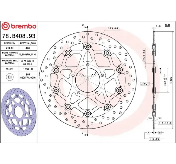 BREMBO Bremsscheiben - Detailansicht