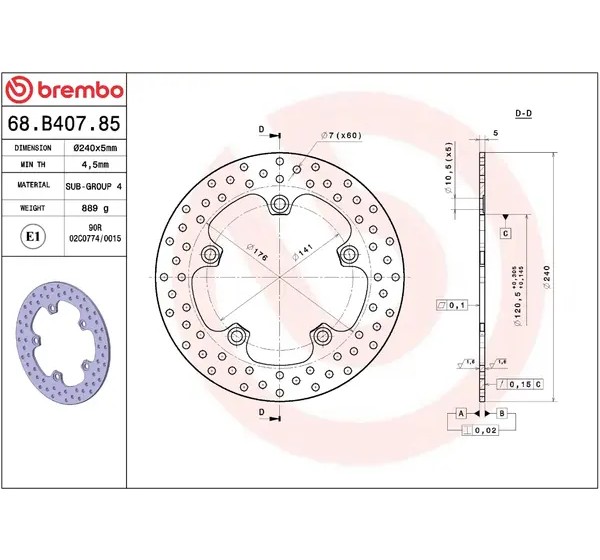 BREMBO Bremsscheiben - Detailansicht