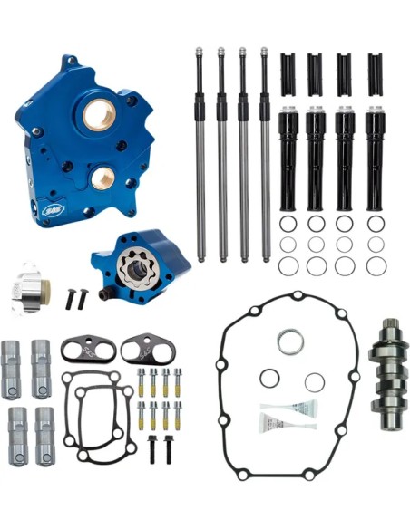 S&ampS CYCLE Ventilsteuerung - CAM CHEST KIT BLK PUSH TUBES