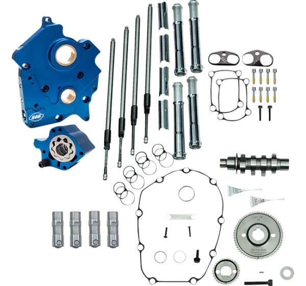 S&ampS CYCLE Ventilsteuerung - CAM CHEST KIT CHRM PUSH TUBES