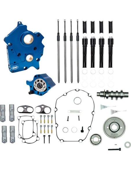 S&ampS CYCLE Ventilsteuerung - CAM CHEST KIT BLK PUSH TUBES