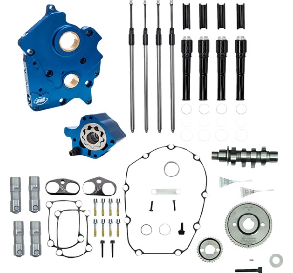 S&ampS CYCLE Ventilsteuerung - CAM CHEST KIT BLK PUSH TUBES