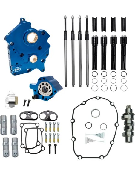 S&ampS CYCLE Ventilsteuerung - CAM CHEST KIT BLK PUSH TUBES