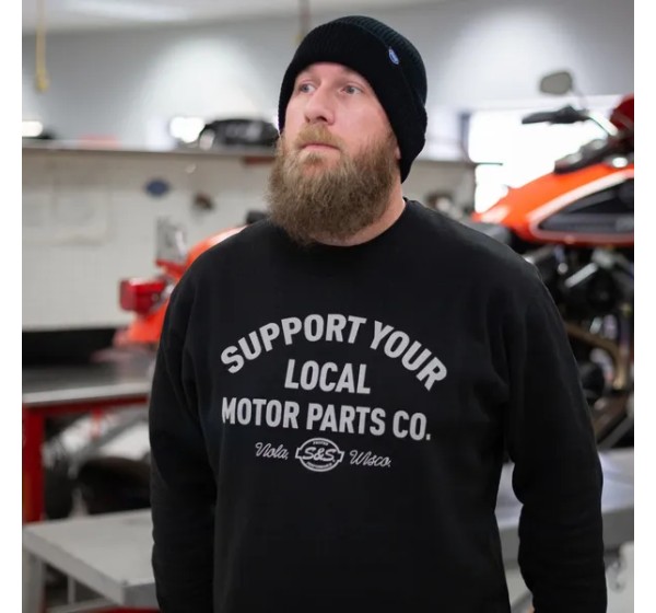 S&S CYCLE Langarm-Shirts - SWEAT SHIRT S&S BLACK S