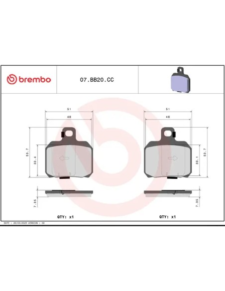 BREMBO Bremsbeläge & Bremsbacken - Detailansicht