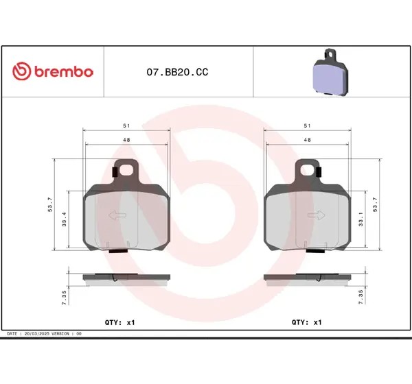 BREMBO Bremsbeläge & Bremsbacken - Detailansicht