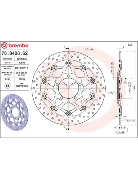 BREMBO Bremsscheiben - Detailansicht