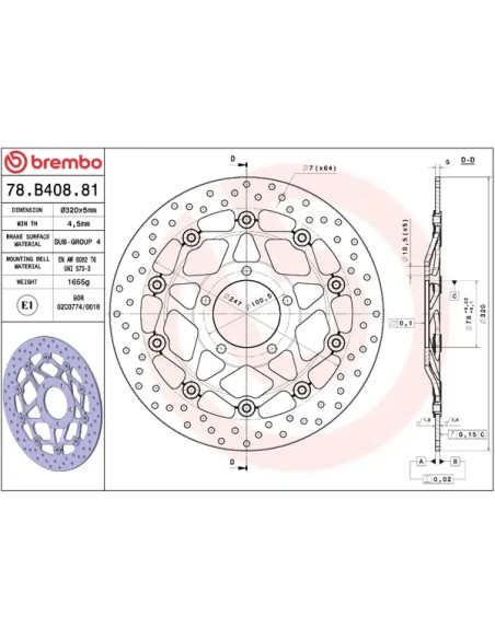 BREMBO Bremsscheiben - Detailansicht
