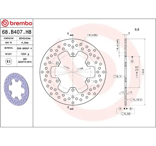BREMBO Bremsscheiben - Detailansicht