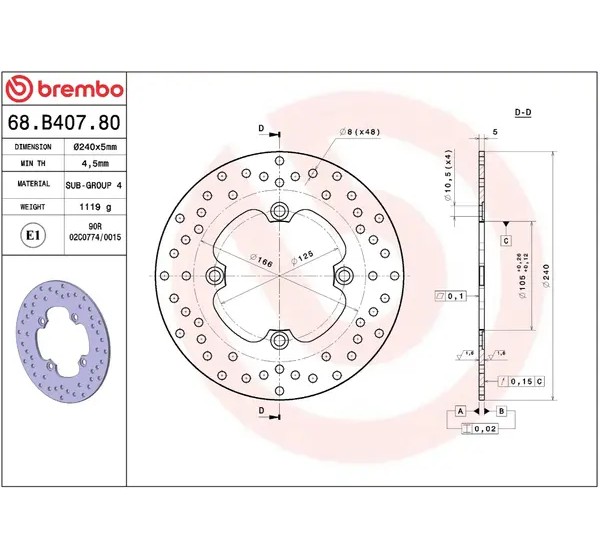 BREMBO Bremsscheiben - Detailansicht
