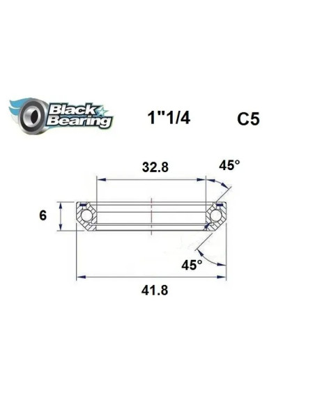 BLACK BEARING Headsets - HB 32.8X41.8X6MM 45°/45°