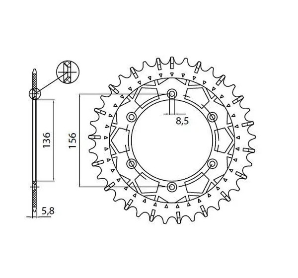 SUNSTAR SPROCKETS Ritzel & Kettenräder für SUZUKI RM 400 1978-1980