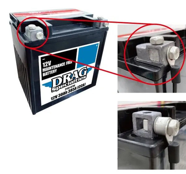 DRAG SPECIALTIES BATTERIES Batterien - Einbaubeispiel