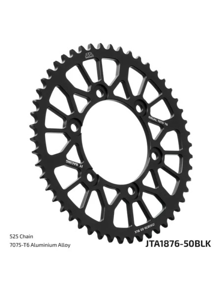 JT SPROCKETS Ritzel & Kettenräder - SPROCKET REAR RL 50T 525 BLK