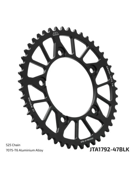 JT SPROCKETS Ritzel & Kettenräder - SPROCKET REAR RL 47T 525 BLK