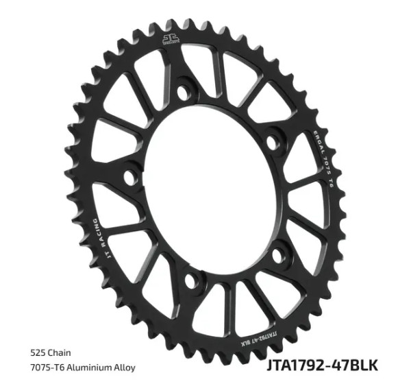 JT SPROCKETS Ritzel & Kettenräder - SPROCKET REAR RL 47T 525 BLK