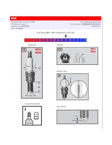 CHAMPION Zündkerze POWER SPORT 8698