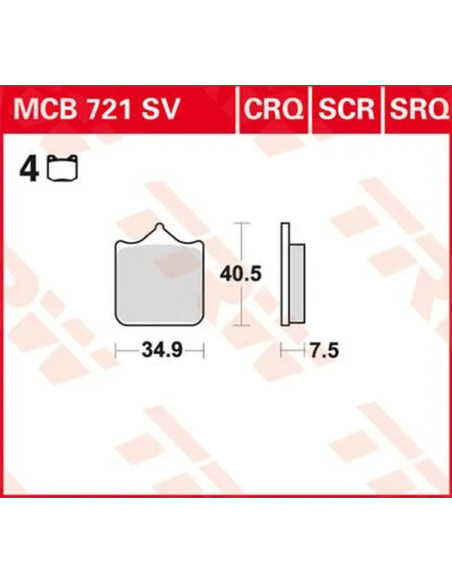 TRW Bremsbeläge & Bremsbacken für MOTO GUZZI GRISO 1200 8V 2007-2016