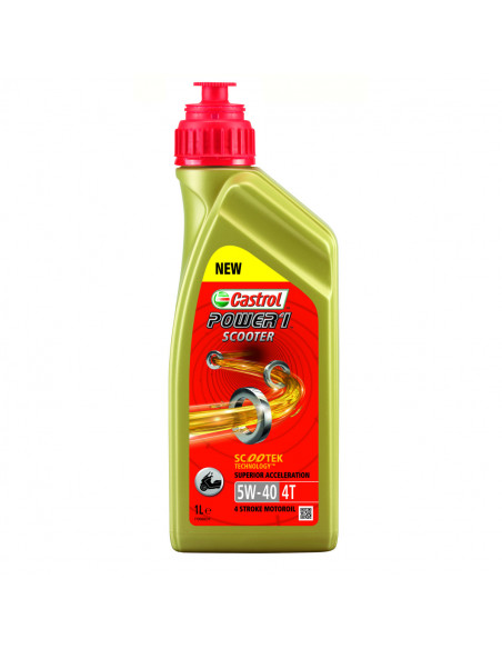 CASTROL POWER 1 SCOOTER 4-TAKT SAE 5W40 TEILSYNTHETISCH 1 LITER Bild 2