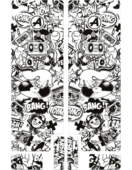 ALGIS Rahmenschutz - FORK DECAL BK COMIC MAT