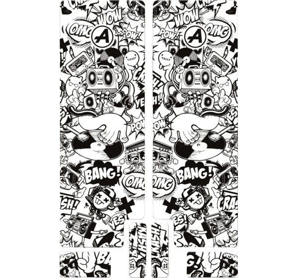 ALGIS Rahmenschutz - FORK DECAL BK COMIC MAT
